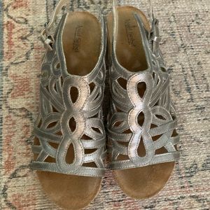 Josef Seibel Silver Metallic Sandals -size 10.5